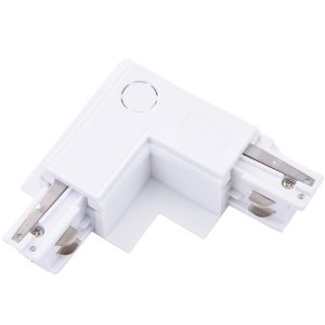 TRACK 3LINE L CONNECTOR RIGHT GIPS бял